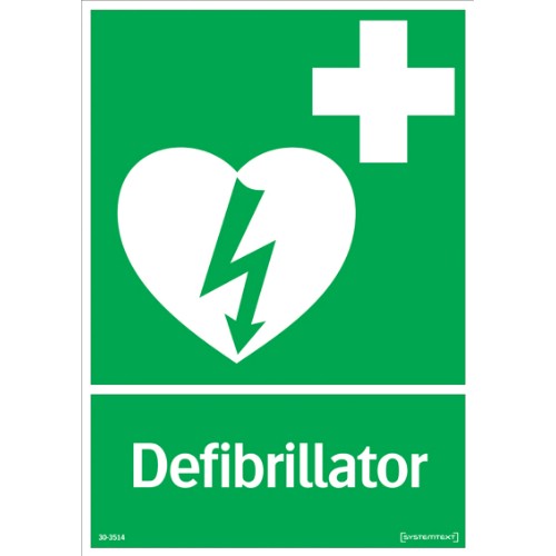Skylt defibrillator