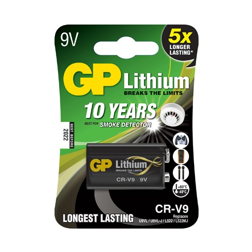 Lithiumbatteri GP 9 V CRV9SD-2U1 10 år