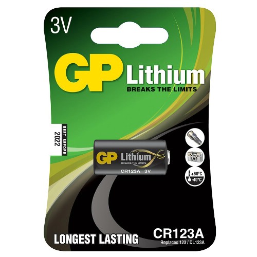 Lithiumbatteri GP 3 V CR123A