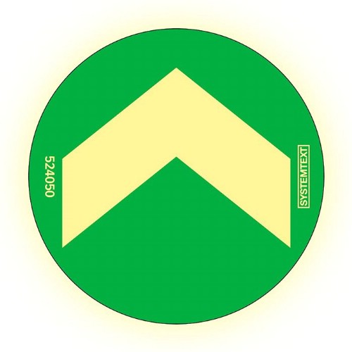 Golvmarkering rund pil GlowLite Nova efterlysande