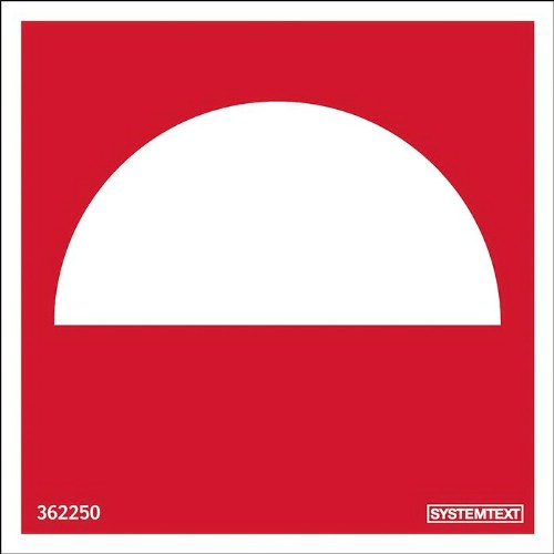 Skylt brand halvmåne självhäftande