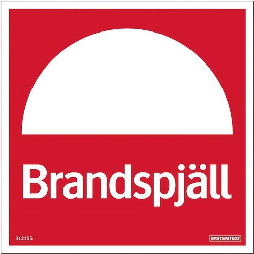 Skylt brandspjäll Reflex