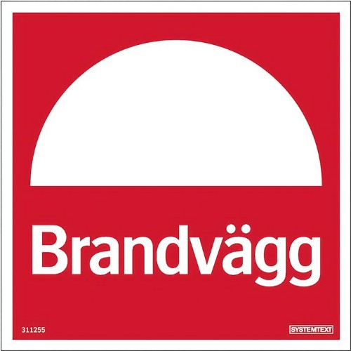 Skylt brandvägg Reflex