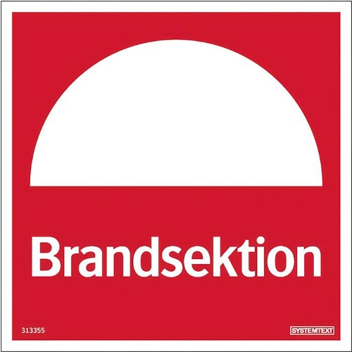 Skylt brandsektion Reflex