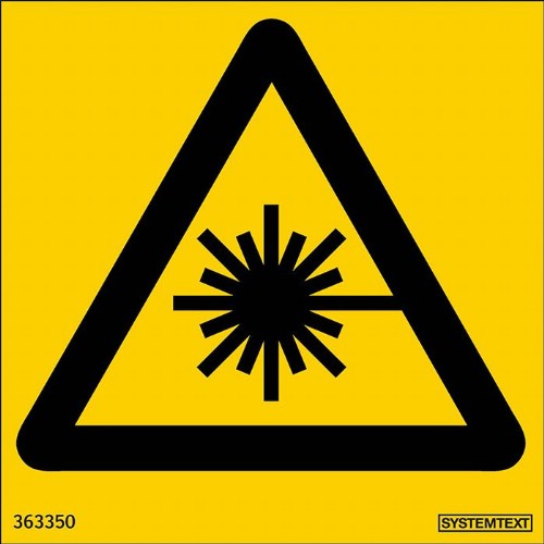 Skylt laserstrålning