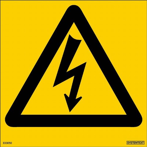 Skylt farlig elektrisk spänning