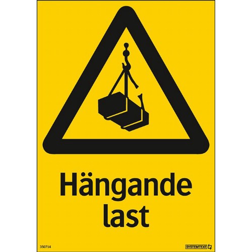 Skylt hängande last