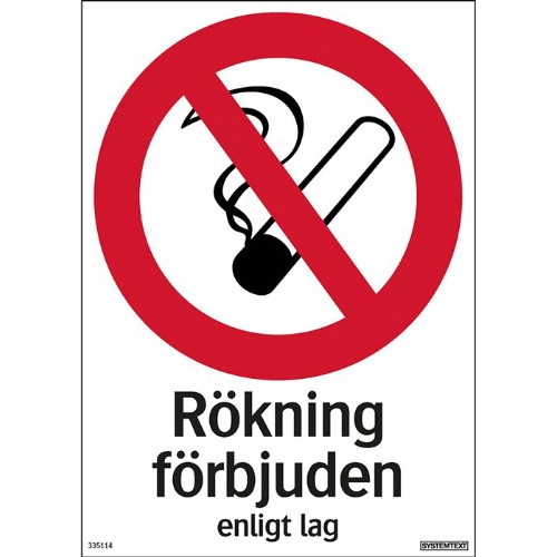 Skylt rökning förbjuden